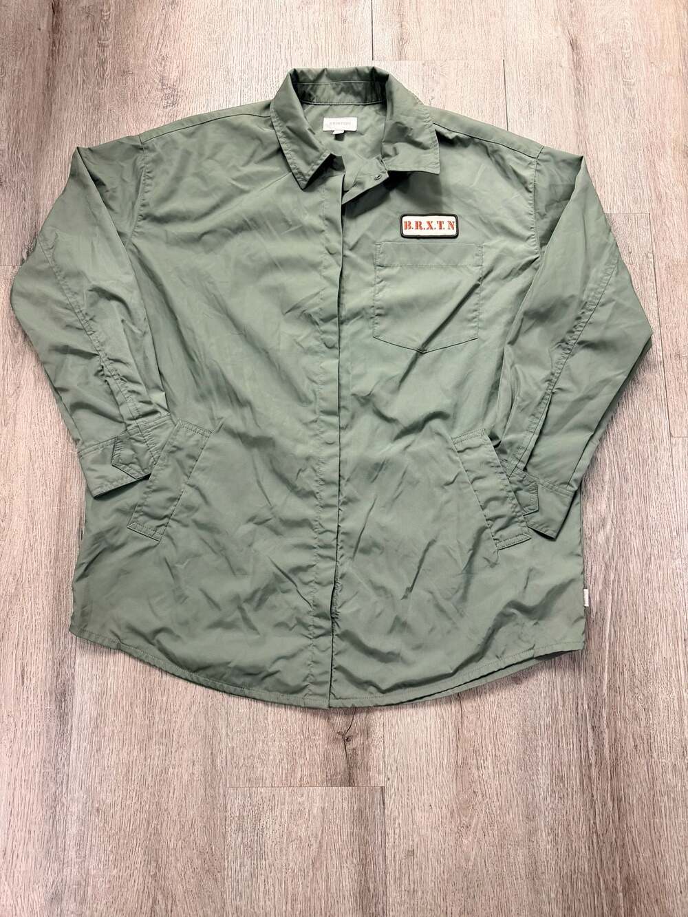 Brixton Bora Vintage Style Nylon Jacket in Olive Surplus